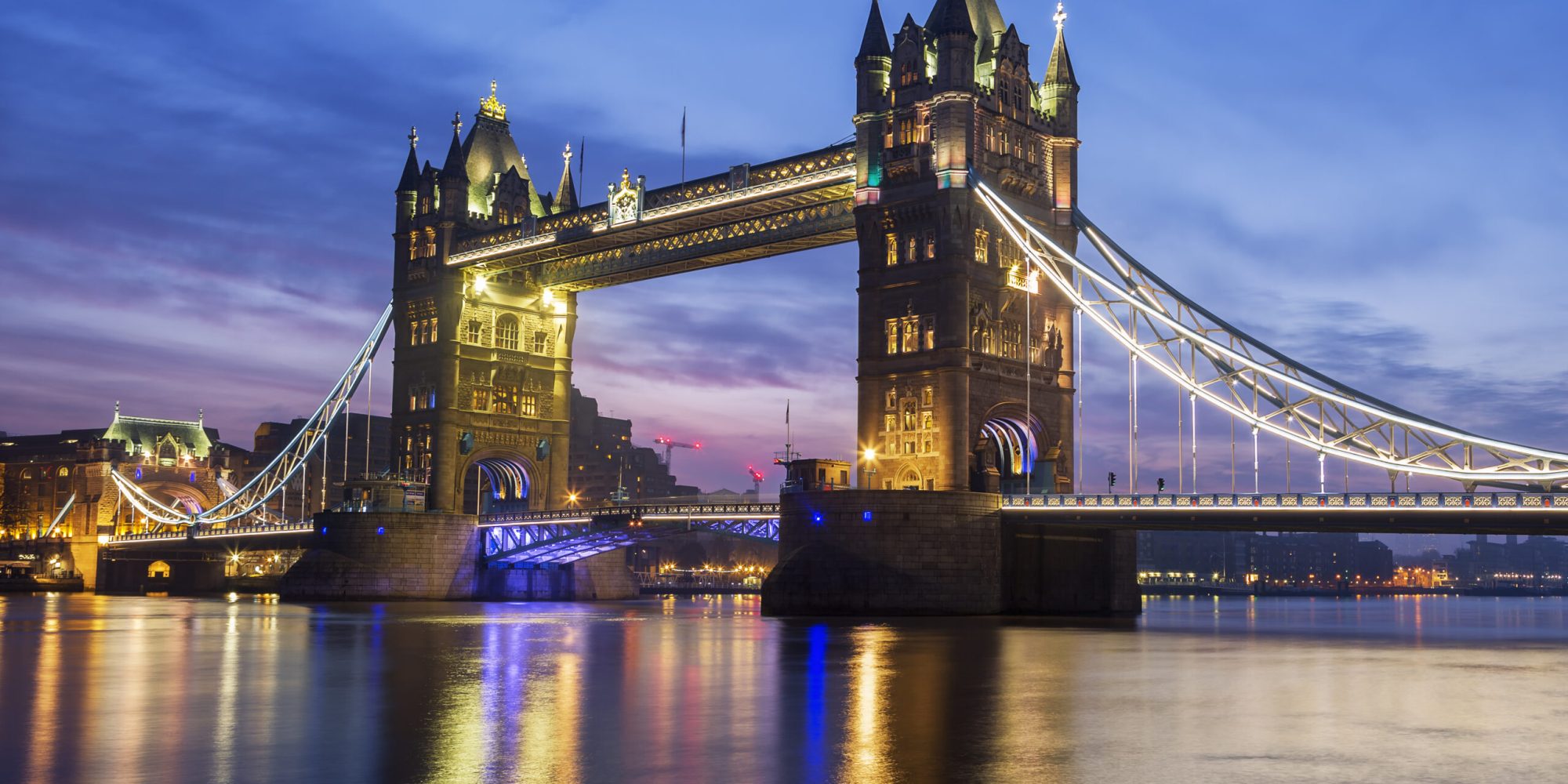 Famous Tower Bridge in the evening, London, England